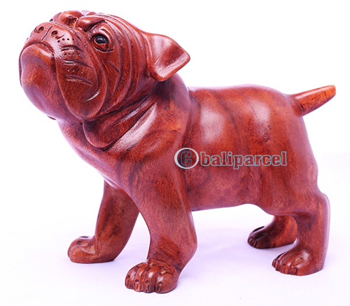 Wooden Dog, Hand Made From Suar Wood 
