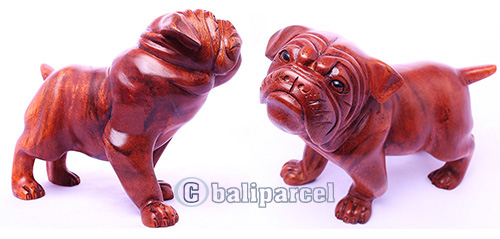 Wooden Dog, Hand Made From Suar Wood 