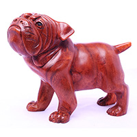 Wooden Dog, Hand Made From Suar Wood 