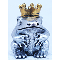 Resin Frog,  Untique Silver And Gold
