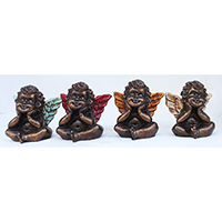 Resin Angel,  Untique Turquoise, Red, Orange, Cream