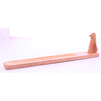 Wooden Incense Holder With Pinguin, Made From Suar Wood