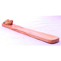 Wooden Incense Holder With Turtle, Made From Suar Wood