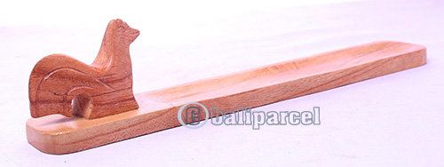 Wooden Incense Holder With Chicken, Made From Suar Wood