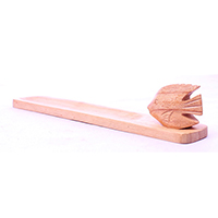 Wooden Incense Holder With Fish, Made From Suar Wood