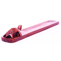 Wooden Incense Holder With Turtle, Made From Suar Wood