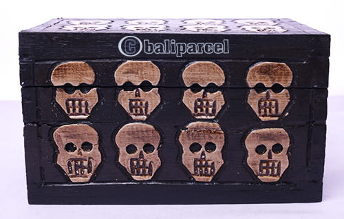 Box Skull, Handmade From Albesia Wood