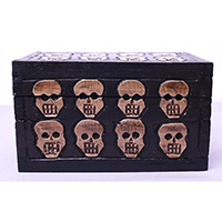 Box Skull, Handmade From Albesia Wood