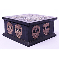 Box Skull, Handmade From Albesia Wood