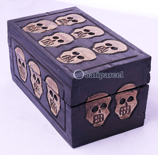 Box Skull, Handmade From Albesia Wood