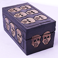 Box Skull, Handmade From Albesia Wood