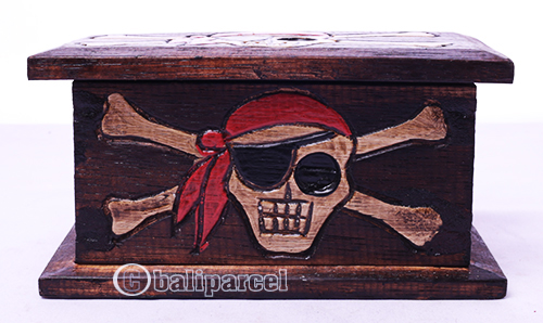 Box Skull, Handmade From Albesia Wood