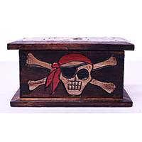 Box Skull, Handmade From Albesia Wood