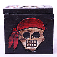 Box Skull, Handmade From Albesia Wood