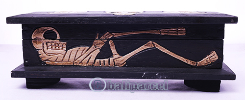 Box Skull, Handmade From Albesia Wood