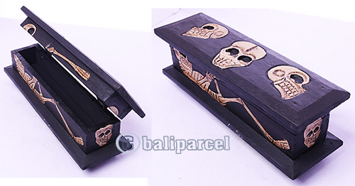 Box Skull, Handmade From Albesia Wood