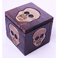 Box Skull, Handmade From Albesia Wood