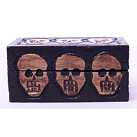 Box Skull, Handmade From Albesia Wood