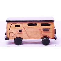 Wooden Minibus, Hand Made From Albesia Wood