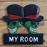 Pirate Skull, Handmade From Albesia Wood