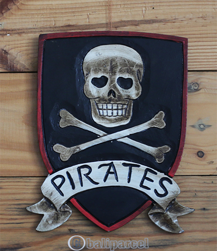Pirate Skull, Handmade From Albesia Wood
