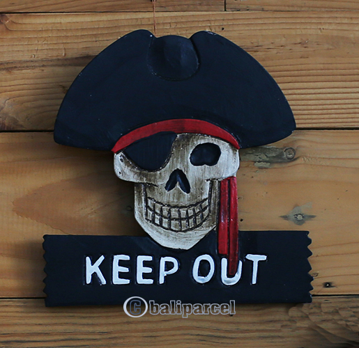 Pirate Skull, Handmade From Albesia Wood