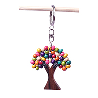 Assorted Color Keyrings With Wood
