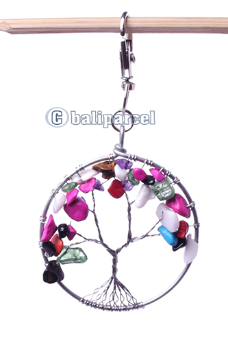 Assorted Color Keyrings Stone