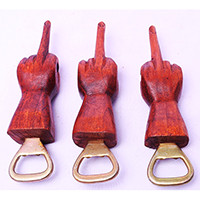 Bottle Opener Shaped Hand, Handmade From Albesia Wood