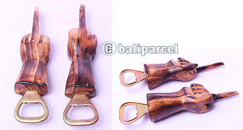 Bottle Opener Shaped Hand, Handmade From Albesia Wood