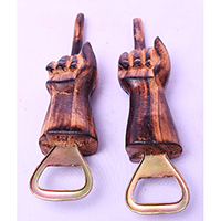 Bottle Opener Shaped Hand, Handmade From Albesia Wood