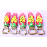 Bottle Opener Chilli Shape With Painted Set Of 5, Handmade From Albesia Wood