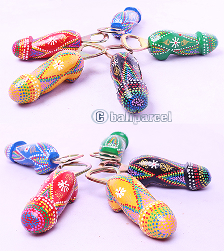 Bottle Opener Penis Shape With Painted Set Of 5, Handmade From Albesia Wood