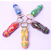 Bottle Opener Penis Shape With Painted Set Of 5, Handmade From Albesia Wood