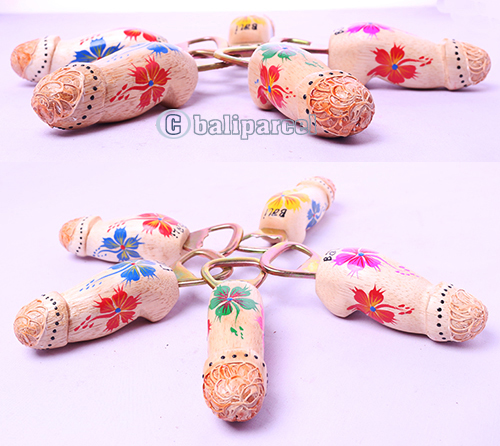 Bottle Opener Penis Shape With Painted Set Of 5, Handmade From Albesia Wood