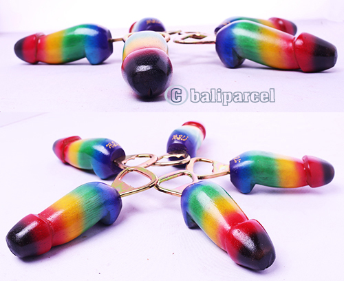 Bottle Opener Penis Shape With Painted Set Of 5, Handmade From Albesia Wood