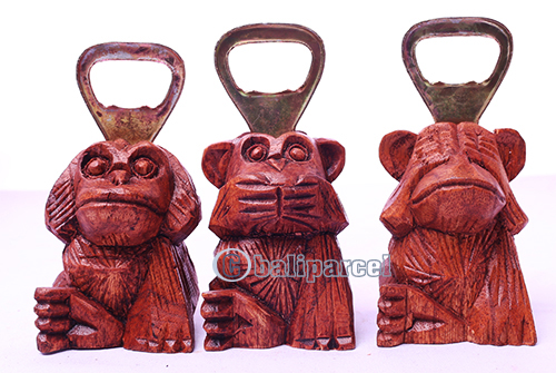 Wooden Opener Monkey, Hand Made From Suar Wood 