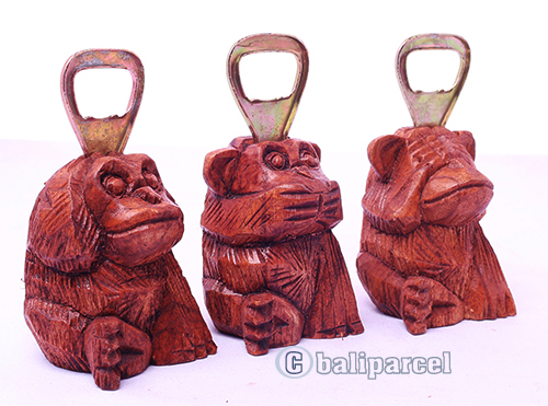 Wooden Opener Monkey, Hand Made From Suar Wood 