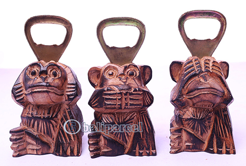 Wooden Opener Monkey, Hand Made From Suar Wood 