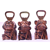 Wooden Opener Monkey, Hand Made From Suar Wood 