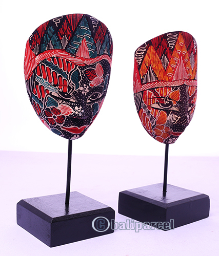 Wooden Mask With Stand, Hand Carved From Albesia Wood