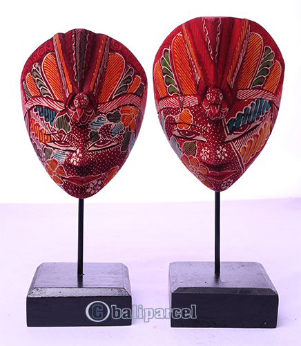 Wooden Mask With Stand, Hand Carved From Albesia Wood