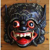 Wooden Mask, Hand Carved From Albesia Wood
