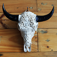 Wooden Mask, Hand Carved From Resin