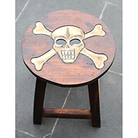 Stool, Handmade From Albesia Wood
