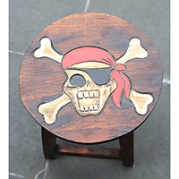 Stool, Handmade From Albesia Wood