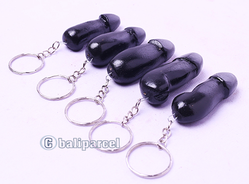 Wooden Keychain Penis, Hanmade From Albesia Wood