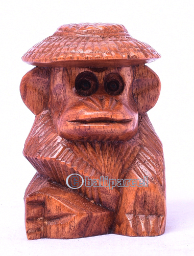 Wooden Monkey, Hand Made From Hibiscus Wood