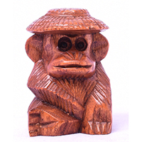 Wooden Monkey, Hand Made From Hibiscus Wood