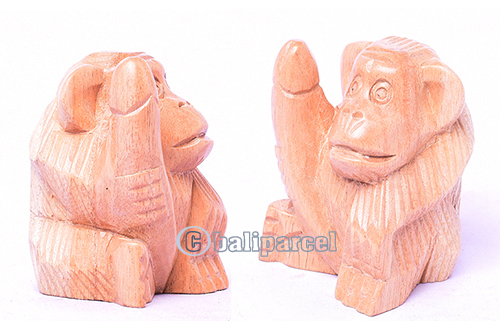 Wooden Monkey, Hand Made From Hibiscus Wood